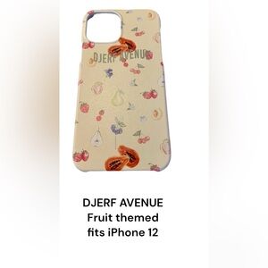 NWOT DJERF AVENUE Fruit themed fits iPhone 12 Beige *Hailey Biebers fav case!